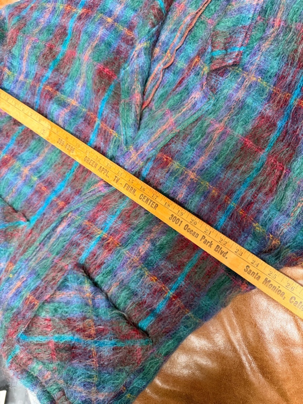 Helene Sidel Vintage 80’s Plaid Mohair/Wool Jacket Size S Oversized Pockets - Picture 8 of 9